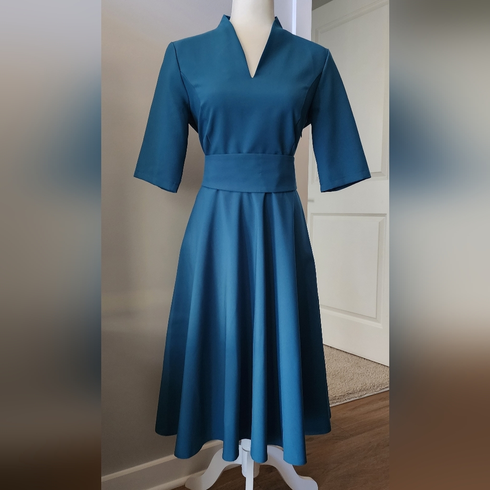 Guntina Teal Midi Dress M 4/6 Etsy Latvia Shop Cos